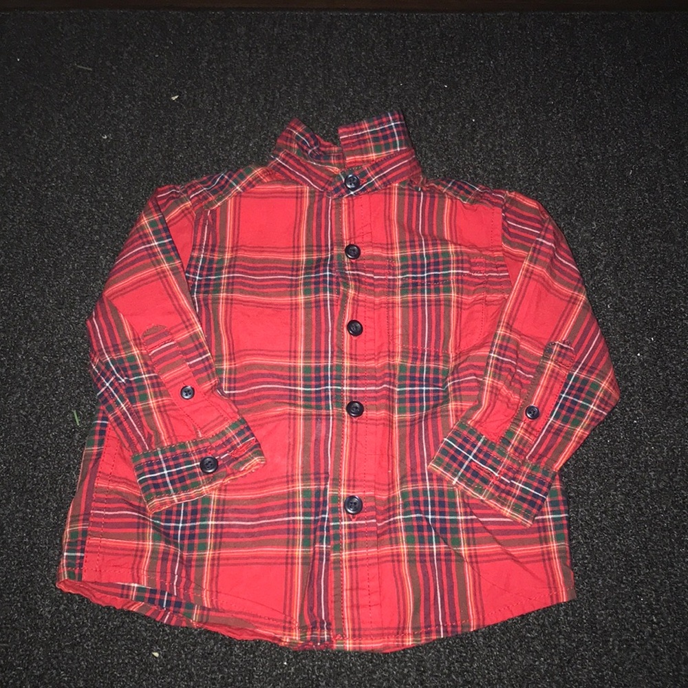 Baby boy plaid button up shirt
